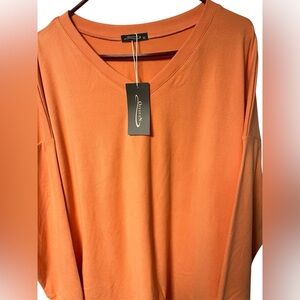 Chic Orange Long Sleeve Top